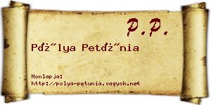 Pólya Petúnia névjegykártya